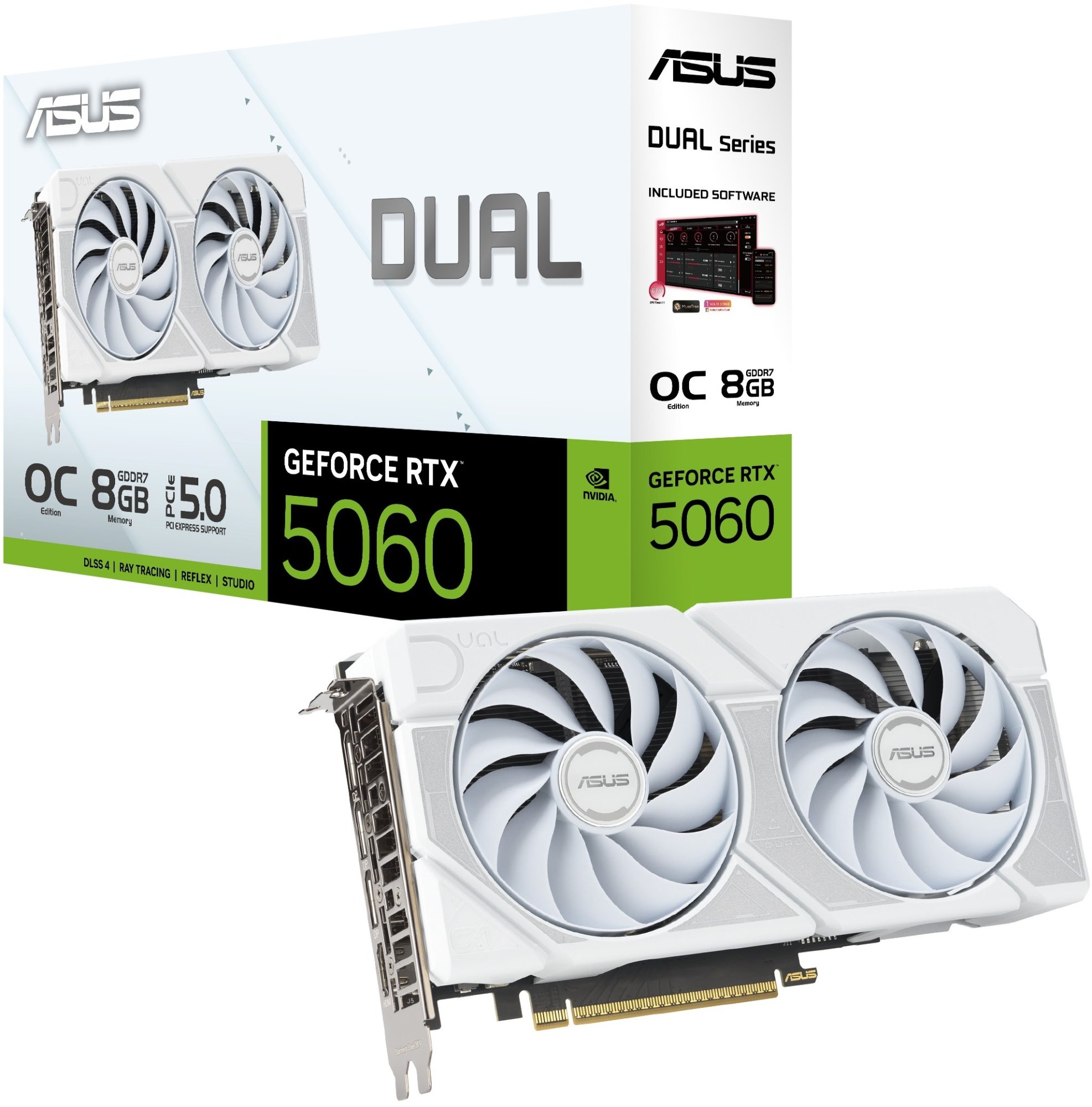 Відеокарта ASUS RTX 5060 Dual White OC Edition (DUAL-RTX5060-O8G