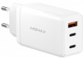 Зарядний пристрій Momax Gan One Plug 65W 2xPD QC 3.0 1xUSB White (UM20EUW)