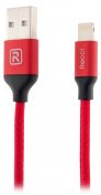 Кабель USB Recci RCL-M100 Fabrics AM / Lightning 1 м червоний