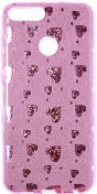 Чохол Milkin for Huawei P Smart - Glitter Heart series Superslim Violet