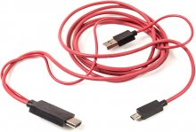 Кабель HDMI to micro USB + USB PowerPlant 2m, (MHL) (блістер)