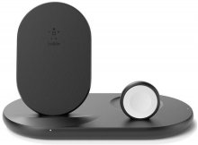 Бездротова зарядна станція Belkin 3in1 Wireless Pad/Stand/Apple Watch Black  (WIZ001VFBK)