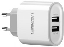 Зарядний пристрій UGREEN CD104 2xUSB 3.4A White  (UGR-20384)