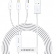 Кабель Baseus Superior AM / Micro USB / Type-C / Lightning 1.5m White (CAMLTYS-02)