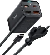 Зарядний пристрій Baseus GaN 3 Pro 2xUSB 2xType-C 65W Black with Type-C/Type-C 100W (CCGP040101)