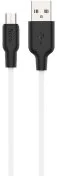 Кабель Hoco X21 Plus Silicone 2.4A AM / Micro USB 1m Black/White