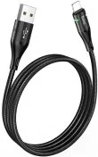 Кабель Hoco U93 Shadow 2.4A AM / Lightning 1.2m Black (6931474732132)