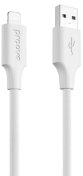 Кабель Proove Striped Silicone 2.4 AM / Lightning 1m White  (CCSS00001102)