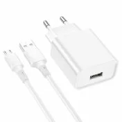 Зарядний пристрій BOROFONE BA74A White with AM/MicroUSB (BA74AMW)