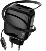 Зарядний пристрій Proove Fixtape GaN 65W Black with Retractable Cable (WCFP65010201)