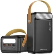 Батарея універсальна Awei PA-82 60000mAh 65W Black (6954284029568)