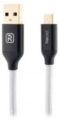 Кабель USB Recci RCM-N120 Velocity AM / Micro USB 1.2м cрібний