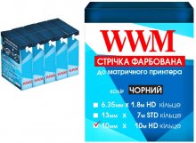 Стрічка WWM 10 mm*10 m Refill HD кільце Black комплект 5 шт.