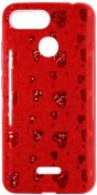 Чохол Milkin for Xiaomi redmi 6 - Glitter Heart series Superslim Red