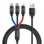Кабель WIWU Atom 3in1 USB to Lightning / microUSB / Type-C (YZ-101-BK)