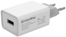 Зарядний пристрій ColorWay Auto ID 1xUSB 2A 10W White with cable Micro USB Black (CW-CHS012-WT-CBU)