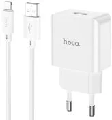 Зарядний пристрій Hoco C106A Leisure White with AM/Lightning (6931474783899)