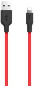 Кабель Hoco X21 Plus Silicone 2.4A AM / Lightning 2m Black/Red (6931474713797)