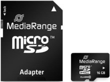 FLASH пам'ять MediaRange Micro SDHC 16GB with adapter (MR958)