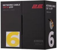 Мережевий кабель 2E Cat 6 U-UTP CU AWG 23 305m Yellow (2E-CBL6EUTP-LSZH1-YLW)