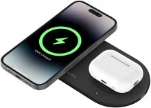 Бездротовий зарядний пристрій Belkin BoostCharge Pro 2in1 Magnetic Pad with Qi2 15W Black (WIZ021VFBK)