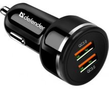 Автомобільний зарядний пристрій Defender UCA-80 QC3.0 36W Black (83832)