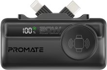 Батарея універсальна Promate PowerUp-Trio 5000mAh with Apple Watch Charger Black (6959144066936)