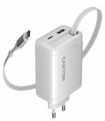 Зарядний пристрій Canyon OnCharge 65RC GaN 65W White (CNS-CURC65ACW)