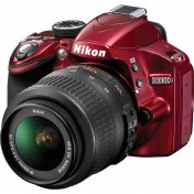 Цифрова фотокамера дзеркальна Nikon D3300 kit AF-P 18-55 мм VR червона