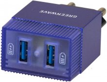 Мережевий зарядний пристрій GREENWAVE CH-TC-224L 2xUSB 2.4A синій