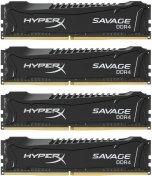 Пам'ять Kingston HyperX Savage Black DDR4 4x16 ГБ (HX426C15SBK4/64)