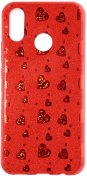 Чохол Milkin for Huawei P Smart Plus - Glitter Heart series Superslim Red