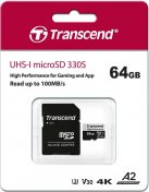 Карта пам'яті Transcend 330S Micro SDXC 64GB TS64GUSD330S