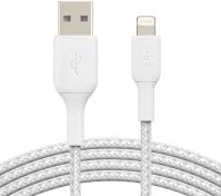 Кабель Belkin Braided AM / Lightning MFI 2m White (CAA002BT2MWH)