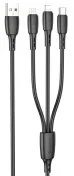 Кабель BOROFONE BX71 2A AM / MicroUSB/Type-C/Lightning 1m Black (BX71B)