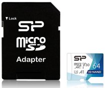 FLASH пам'ять Silicon Power Superior Pro Color UHS-I U3 A1 V30 Micro SDXC 64GB with adapter (SP064GBSTXDU3V20AB)
