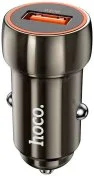 Автомобільний зарядний пристрій Hoco Z46 Blue Shield QC3.0 18W Metal Gray