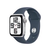Смарт годинник Apple Watch SE 2gn GPS 40mm Silver Aluminium Case with Storm Blue Sport Band - S/M (MRE13)
