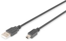 Кабель Digitus AM / MiniUSB 1.8m Black  (AK-300108-018-S)
