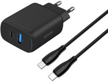 Зарядний пристрій Proove Silicone Power 2 30W Black with Type-C / Type-C (632470001)