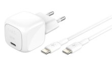 Зарядний пристрій Belkin BoostCharge Compact PD 30W White with Type-C / Type-C  (WCA008KQ1MWH-B6)