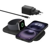 Бездротова зарядна станція Belkin BoostCharge Pro 2in1 Qi2 15W Black  (WIZ026VFBK)