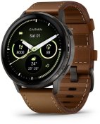 Смарт годинник Garmin Venu 4 - 45 mm Slate with Black Silicone Band and Brown Leather Band (010-03014-03)