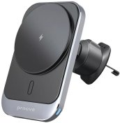 Кріплення для мобільного телефону Proove Square Magnetic PRO 15W Metal Gray (54692)