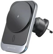 Кріплення для мобільного телефону Proove Square Magnetic PRO 15W Metal Gray (54692)