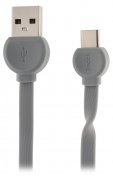 Кабель USB Recci RCT-D100 Dot AM / Type-C 1 м сірий