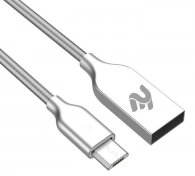 Кабель 2E Spring Metal AM / Micro USB 1m Silver (2E-CCTM36M-1S)