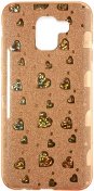 Чохол Milkin for Samsung Samsung 2018 - Glitter Heart series Superslim Gold