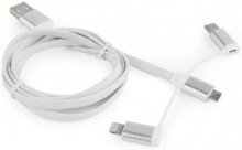 Кабель Cablexpert BM / Lightning/MicroUSB/TypeC 1m White (CC-USB2-AMLM32-1M-W)