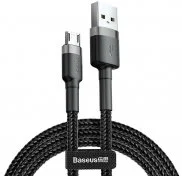 Кабель Baseus Cafule 2.4A AM / Micro USB 1m Grey/Black (CAMKLF-BG1)